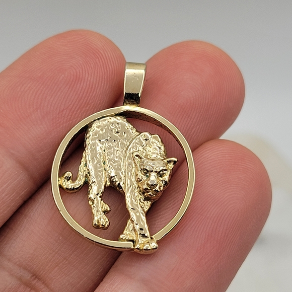 Effy Jewelry - Effy Gold Panther Circle Pendant Necklace